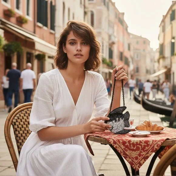 Purse Satin Beaded Fish Wristlet Wee Tiny Bag💄#dontforgetyourlipgloss💄#fire - Picture 2 of 10